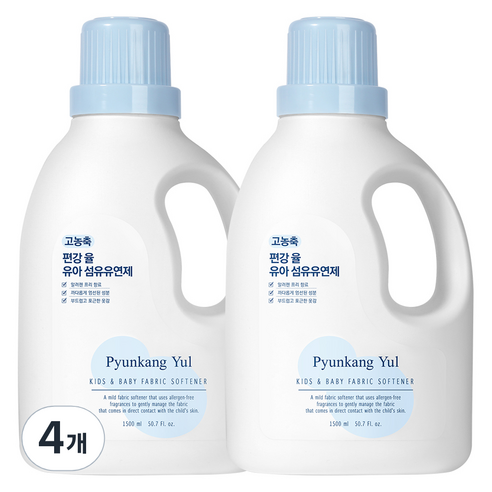 편강율 고농축 유아 섬유유연제, 4개, 1.5L