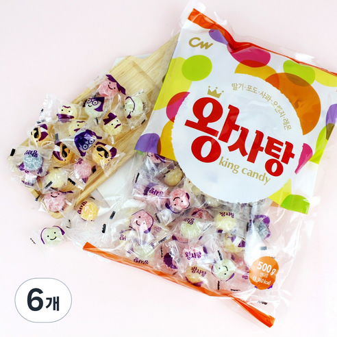 청우식품 왕사탕, 500g, 6개