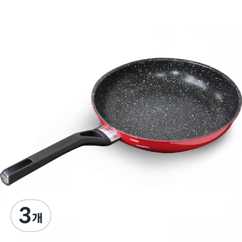 킴스쿡 이지쿡 플러스 가스레인지용 프라이팬 레드, 3개, 26cm