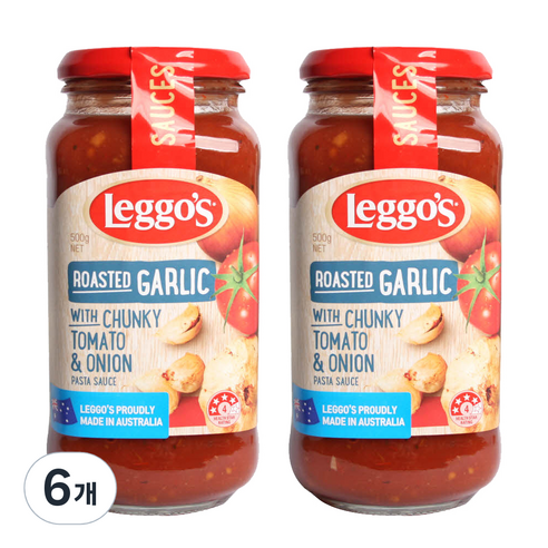 레고스 로스트갈릭 청키 파스타소스, 500g, 6개