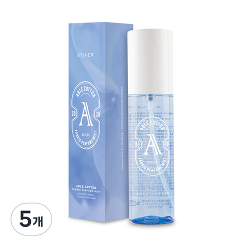 에티에르 섬유탈취제 에이블코튼향 본품, 100ml, 5개, 에이블코튼