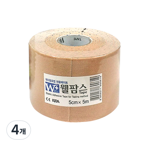 웰팜스 테이프 1개 /키네시올로지근육테이핑근육밴드, 1개입, 4개