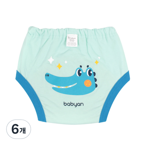 베이비앙 5중 방수 배변훈련팬티, 악어씨, 6개