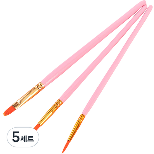 다사바바 컬러 유화붓 핑크 3종 세트, 5세트