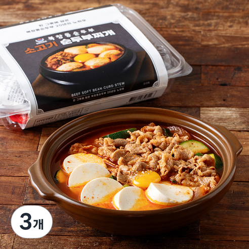 마이셰프 북창동 소고기 순두부찌개 밀키트 2인분, 620g, 3개
