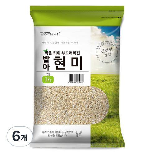 건강한밥상 발아현미, 1kg, 6개