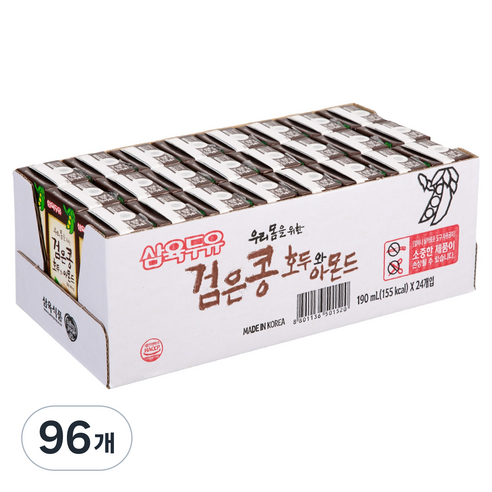삼육두유 검은콩 호두와 아몬드, 96개, 190ml