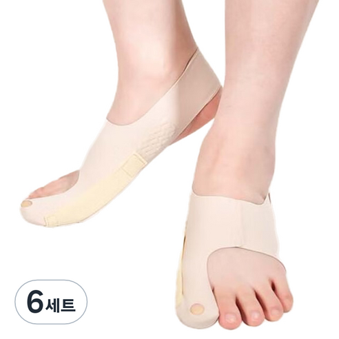 Noblee 바른발 엄지 발가락 분리 고정밴드 양발 세트 스킨, 6세트