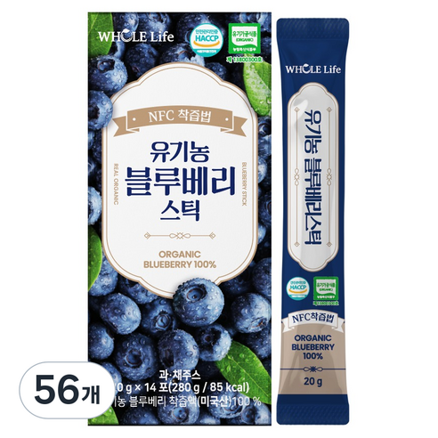 홀라이프 유기농 블루베리 스틱, 56개, 20g