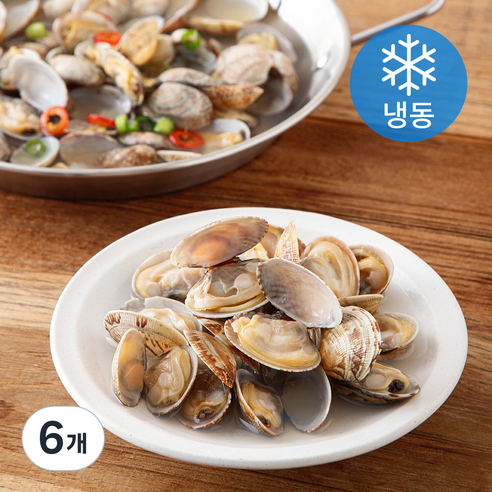 바른씨 자숙피 바지락 (냉동), 6개, 500g