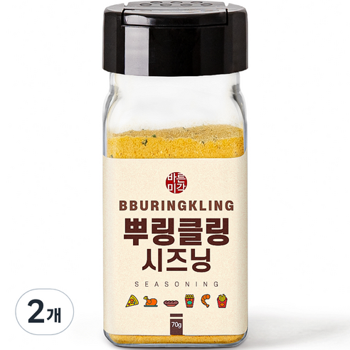 바른미각 뿌링클링 시즈닝, 70g, 2개