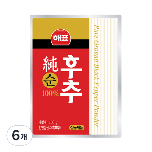 해표 순후추, 150g, 6개