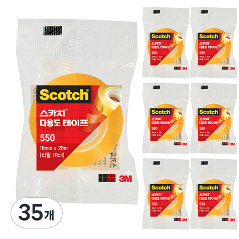 스카치 다용도 테이프 550 리필 18mm x 20m, 35개