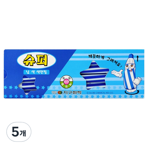 지구화학 슈퍼 색연필 낱색 파랑 12p, 1색, 5개