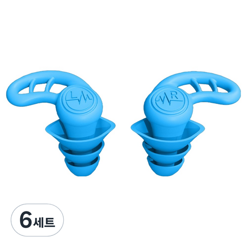 베라망 수면소음 방지 실리콘 J귀마개 2p 세트 블루, 6세트