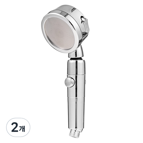 코멧 홈 3단 수압조절 절수 샤워기 헤드 실버, 2개