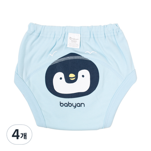 베이비앙 배변훈련팬티 4중방수, 펭귄, 4개