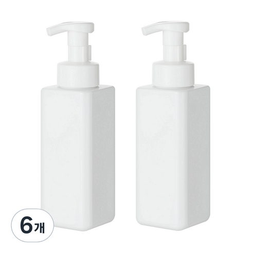 사각 거품용기 공병 리필용기 500ml, 화이트, 6개
