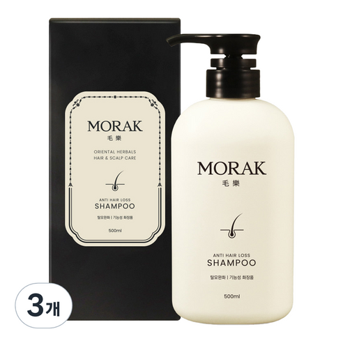하이모 모락모락 한방 프리미엄 샴푸, 500ml, 3개