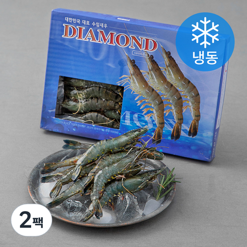 다이아몬드 홍다리 얼룩새우 30마리 (냉동), 500g, 2팩