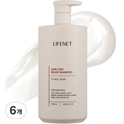 라이프넷 마일드 두피케어 탈모증상 완화 샴푸, 1000ml, 6개