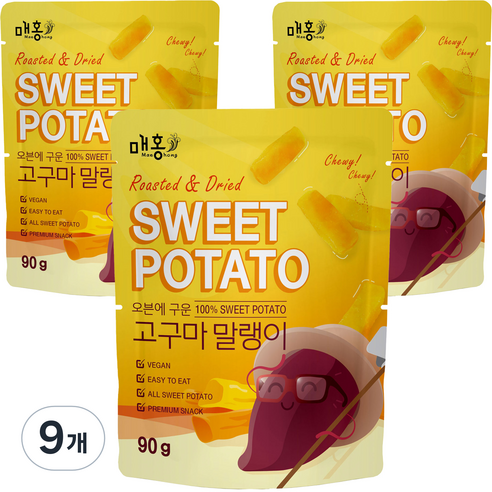 자연다움 오븐에 구운 고구마 말랭이, 9개, 90g