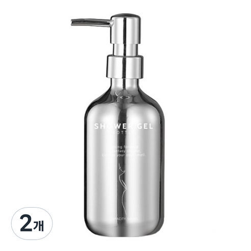 윈프라이스 크롬 미러 리필 디스펜서 500ml, 실버, 2개