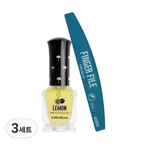 위드샨 굳은살 제거 네일 레몬오일 + 핑거파일 세트, 3세트