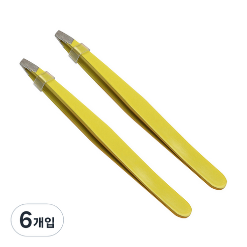 베라망 눈썹 족집게 핀셋, 6개, 옐로우