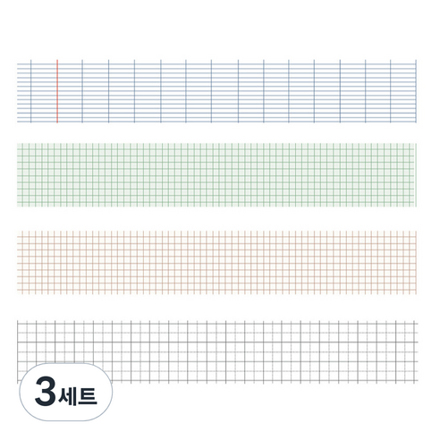 마켓A 플레이드 종이 마스킹테이프 2cm x 2m 4종 세트, TYPE5, 3세트