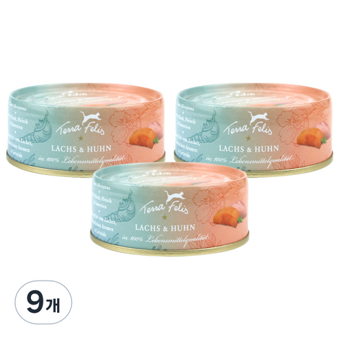 테라펠리스 고양이 연어 앤 치킨 캔사료 3p, 80g, 9개