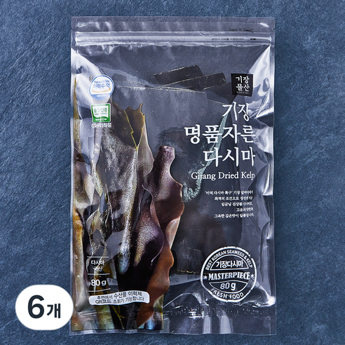 품질인증 기장 명품 자른 다시마, 80g, 6개