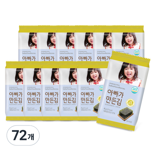 베베푸드 아빠가 만든김, 조미김, 4g, 72개