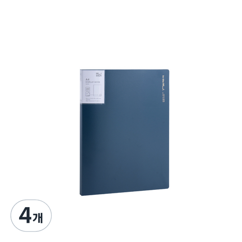 누사인 파스텔 모던 클리어 파일 40매, 4개, 네이비