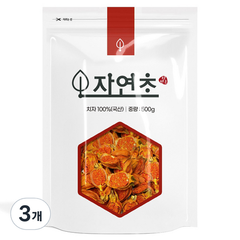 자연초 국내산 건조 치자열매, 500g, 3개