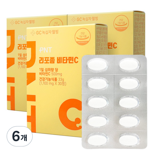 GC녹십자웰빙 PNT 리포좀 비타민C 1100mg 30정, 6개