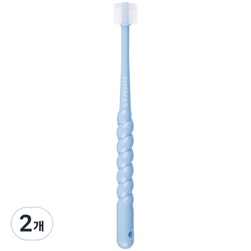 예꼬맘 360도 어린이용 칫솔 2단계, 블루, 2개