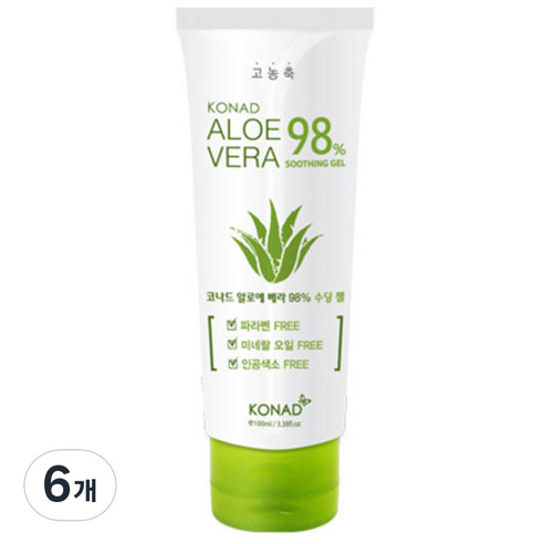 코나드 아이로제 프로브 알로에 베라 98% 수딩 젤, 100ml, 6개