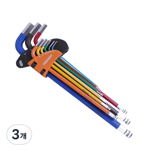 켄도 컬러 육각 볼렌치 9종 세트, 3개