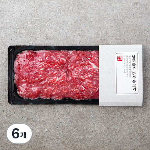 남도화우 한우 암소 1등급 불고기용 (냉장), 300g, 6개
