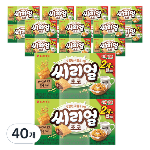 롯데제과 맛있는 곡물로 만든 씨리얼 초코 2p, 56g, 40개