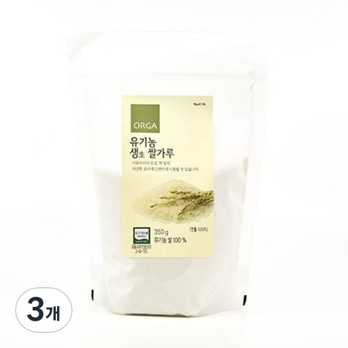 올가홀푸드 올가 유기농 생쌀가루, 350g, 3개