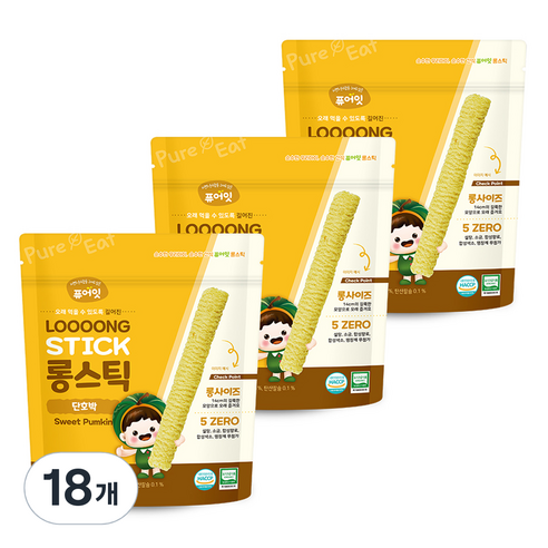 퓨어잇 롱스틱, 30g, 18개, 단호박