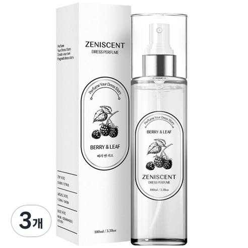 제니센트 섬유탈취제 베리 앤 리프, 100ml, 3개