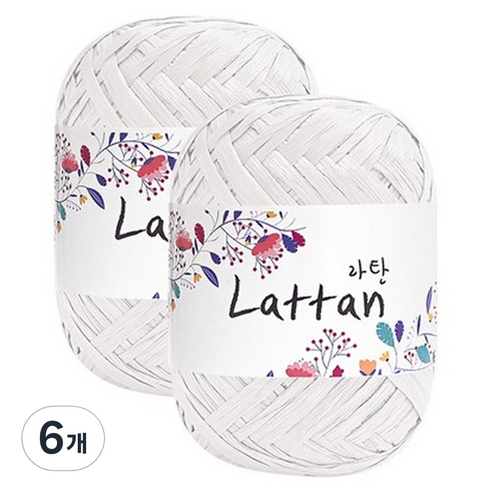 yarna 라탄 라피아실 40g, 1번(반유광), 6개