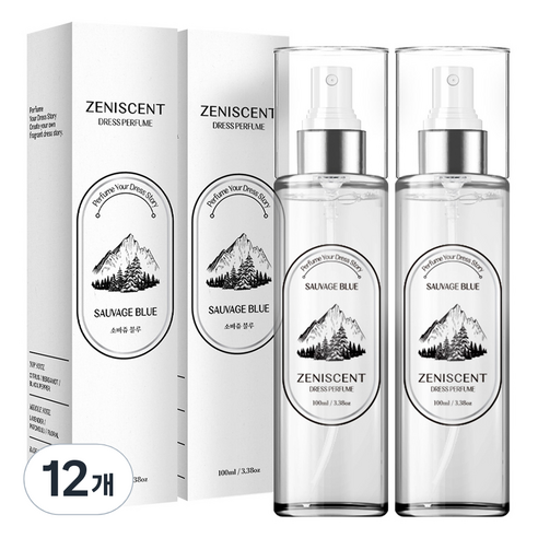 제니센트 섬유탈취제 소바쥬블루, 100ml, 소바쥬 블루, 12개