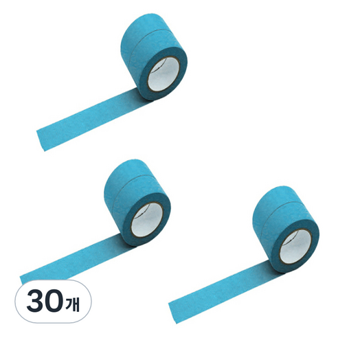 만들하비 컬러 종이 마스킹 테이프 1cm x 13m, 라이트블루, 30개