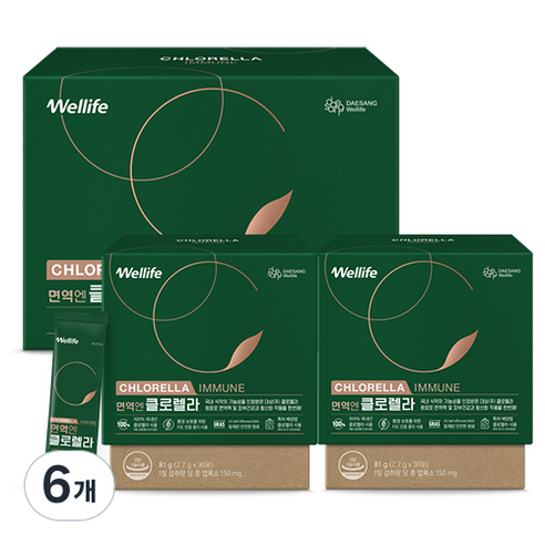 대상웰라이프 면역엔 클로렐라, 81g, 6개