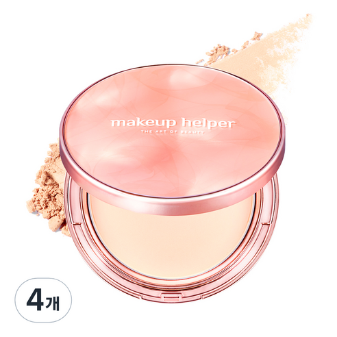 메이크업헬퍼 오리지널 프로피니쉬 로즈 라떼 아트 팩트 25g, 22호 누드 베이지, 4개