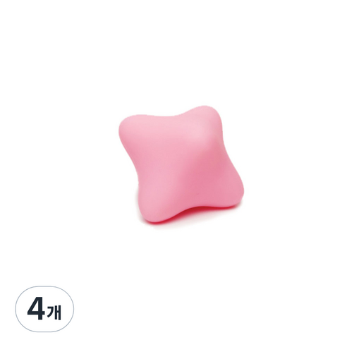 헤이피 근막이완 육각 마사지볼, 4개, 핑크